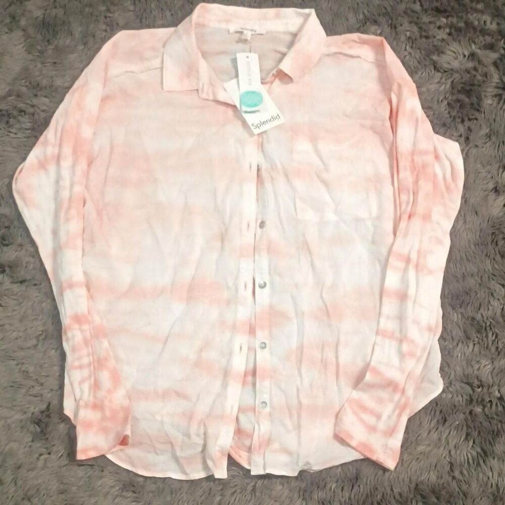Splendid Women's Pink and Orange Shirt
